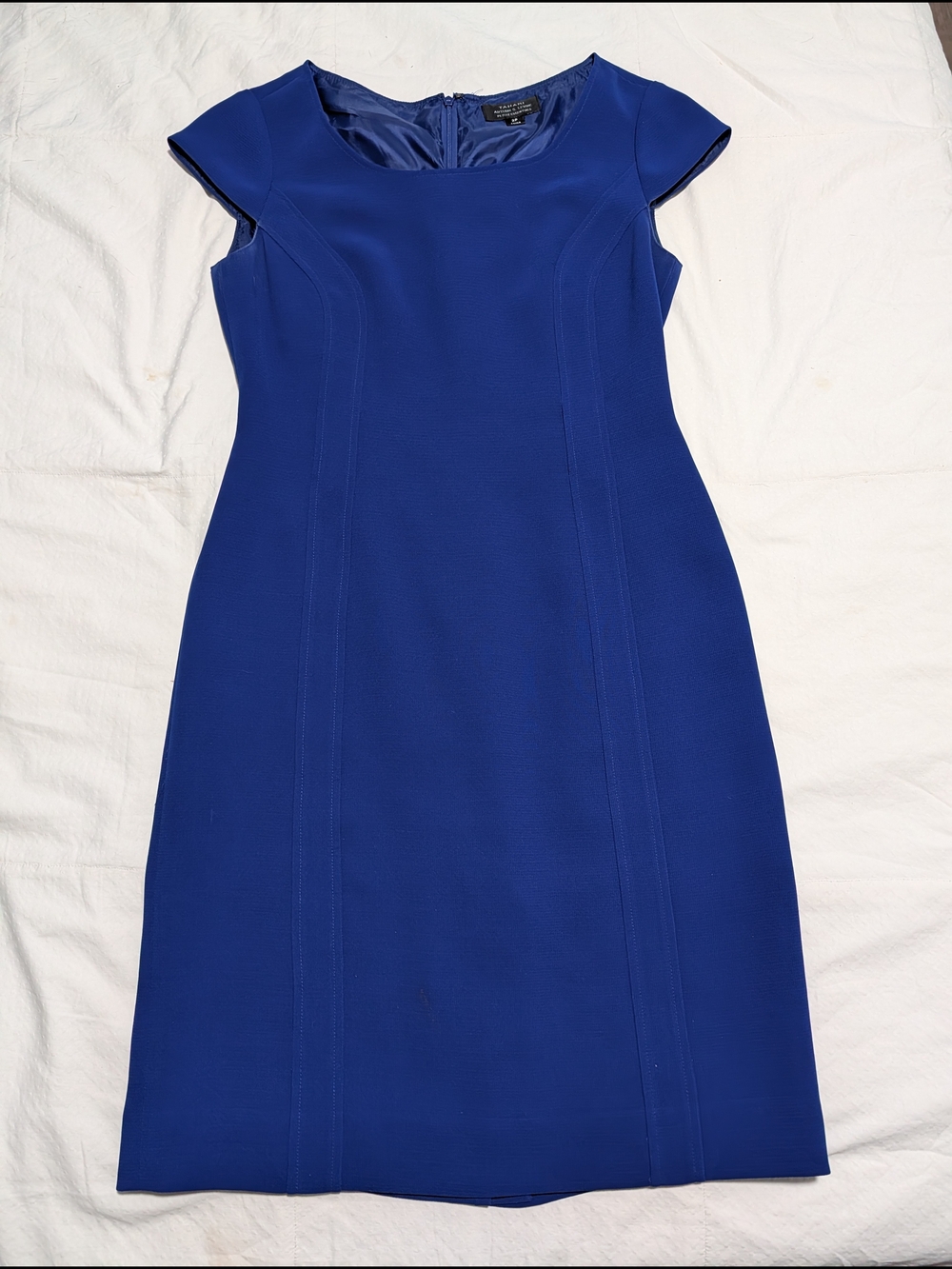 Women's Tahari Cap-Sleeve Midi Sheath Dress in Cobalt Blue, Size 2 Petite